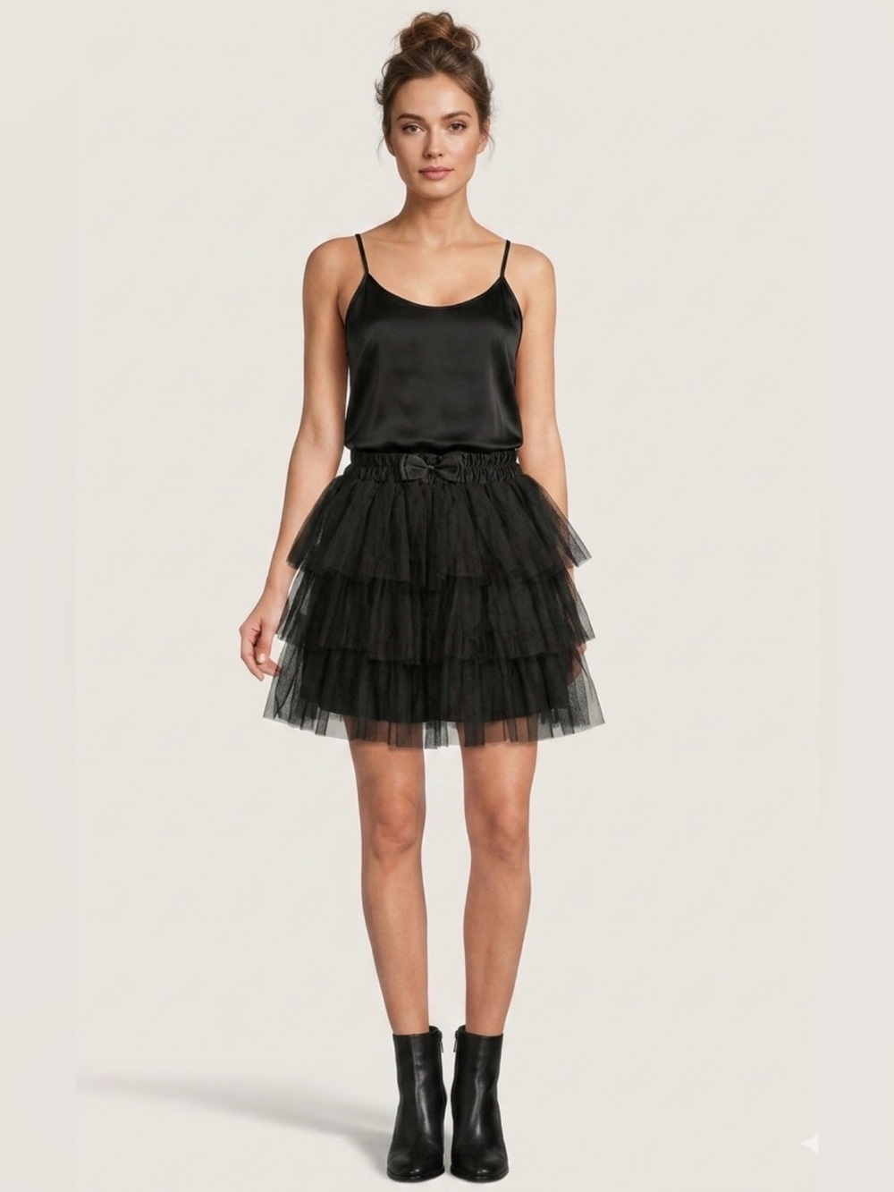 Hot Topic Black Layered Tulle A-Line Mini Skirt